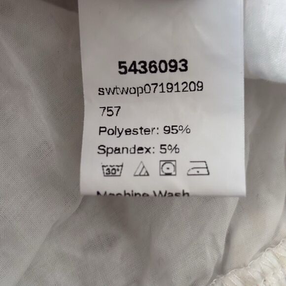 White Eyelet Lace Crop Tank Top Ruffle Boho Festival Fairy Size Large - Picture 6 of 8